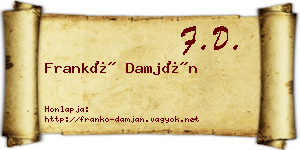 Frankó Damján névjegykártya